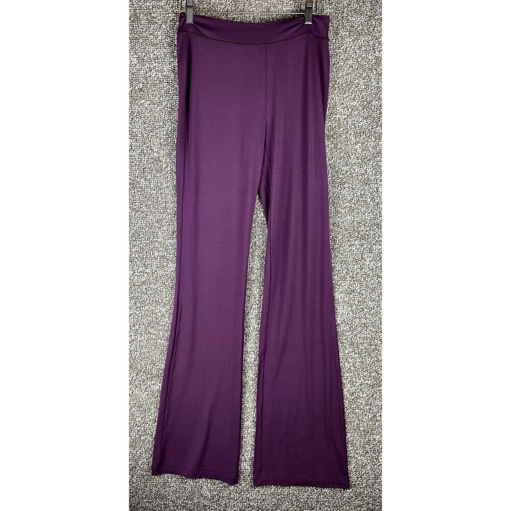 I AM GIA Blare Track Pants Plum Womens Size Medium Y2K Style Stretchy Flare